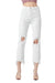 Höga raka cropped jeans för kvinnor i vitt 0