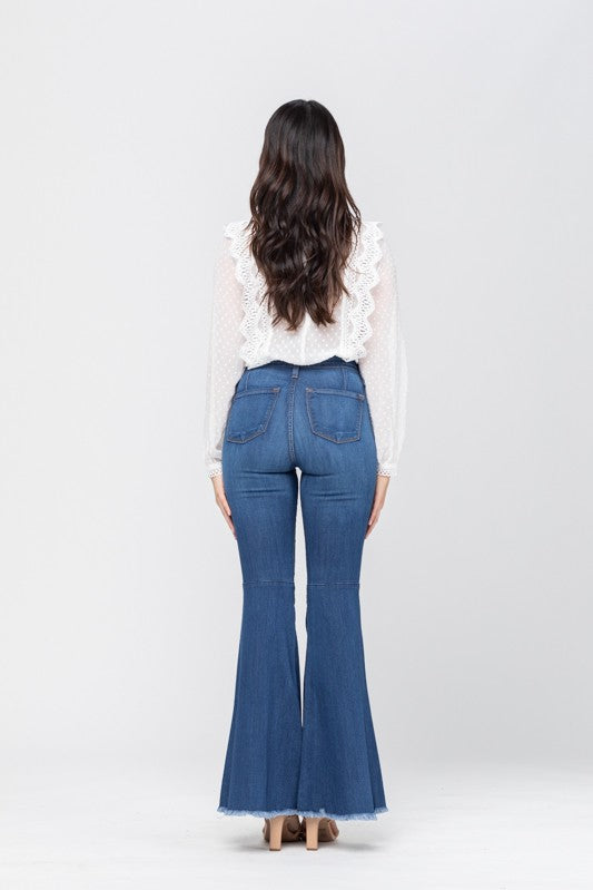 Högmidjade Flared Jeans för Damer i Blått 2