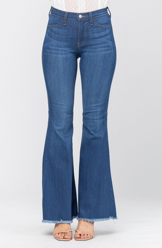 Högmidjade Flared Jeans för Damer i Blått 3