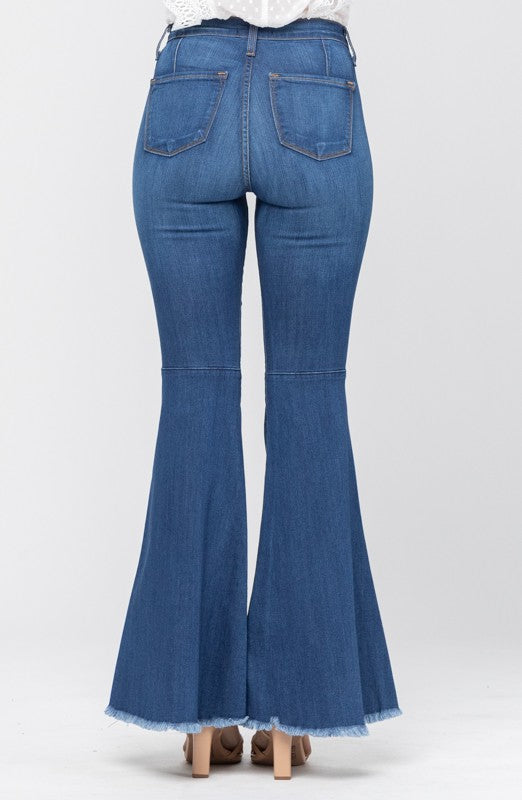 Högmidjade Flared Jeans för Damer i Blått 5