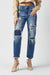 Högmidjade Raka Jeans Mörka 1