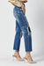 Högmidjade Raka Jeans Mörka 2