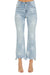 Högmidjade Raka Jeans med Stjärnmönster i Ljus Denim 0
