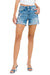 Högmidjade Shorts i Denim med Rullad Manschett 0