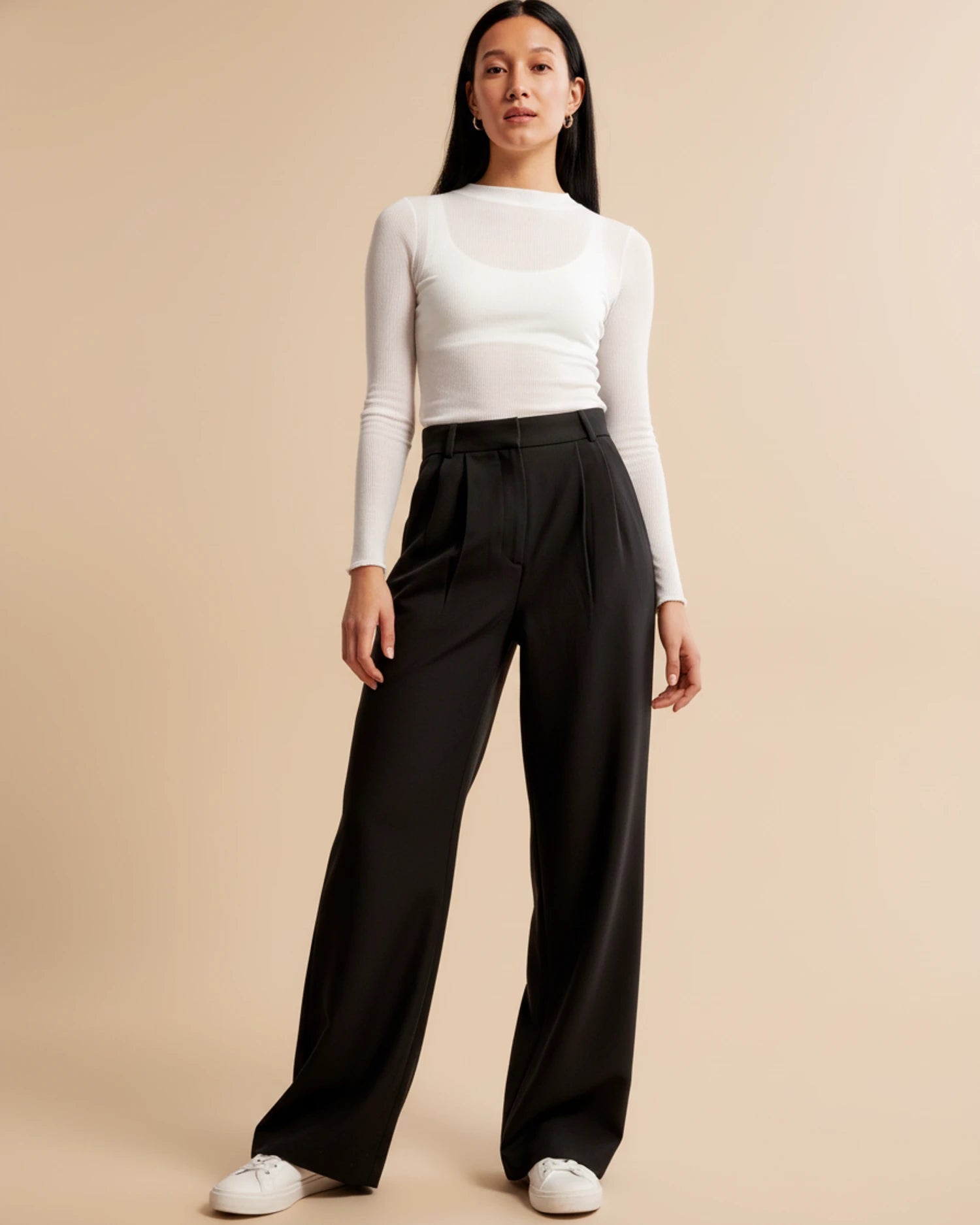Högmidjade Veckade Byxor Dam för Chic Stil 5