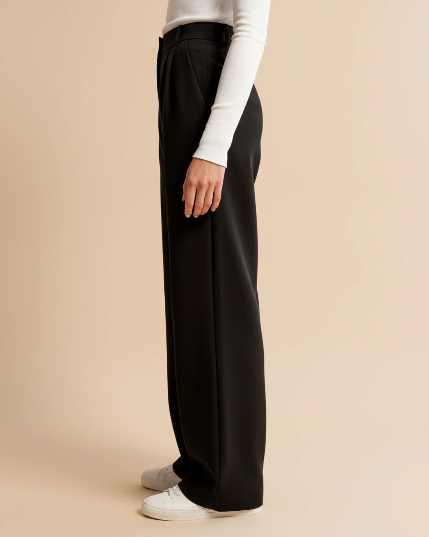 Högmidjade Veckade Byxor Dam för Chic Stil 7