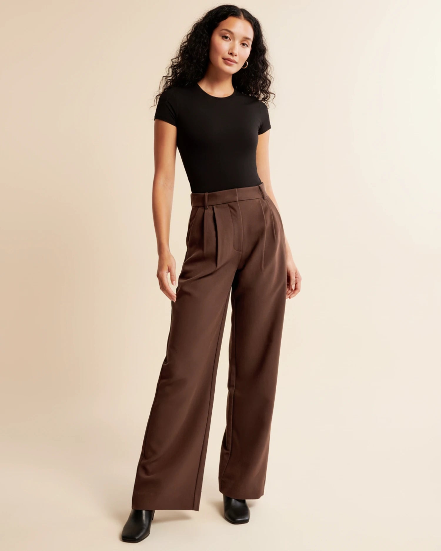 Högmidjade Veckade Byxor Dam för Chic Stil 9
