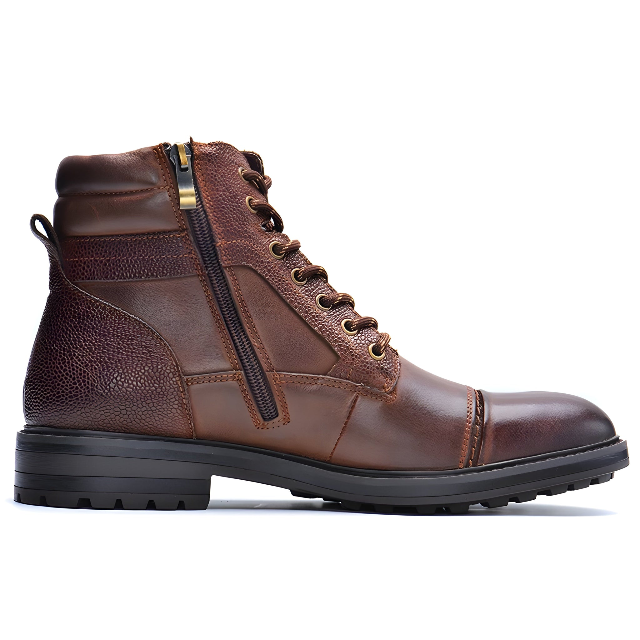 Högskurna Läderstövlar med Cap-Toe Design 2