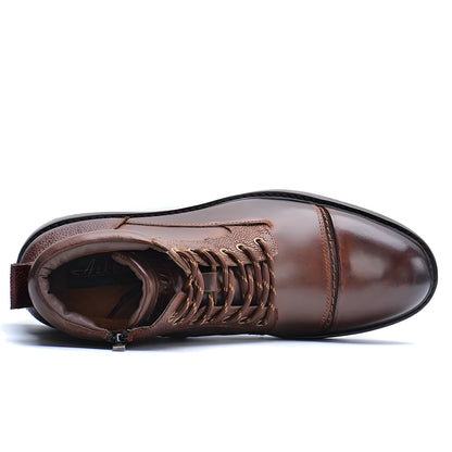 Högskurna Läderstövlar med Cap-Toe Design 3