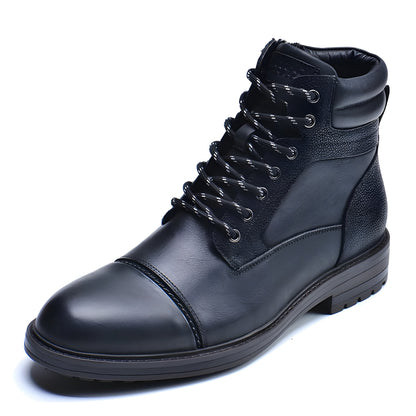 Högskurna Läderstövlar med Cap-Toe Design 6