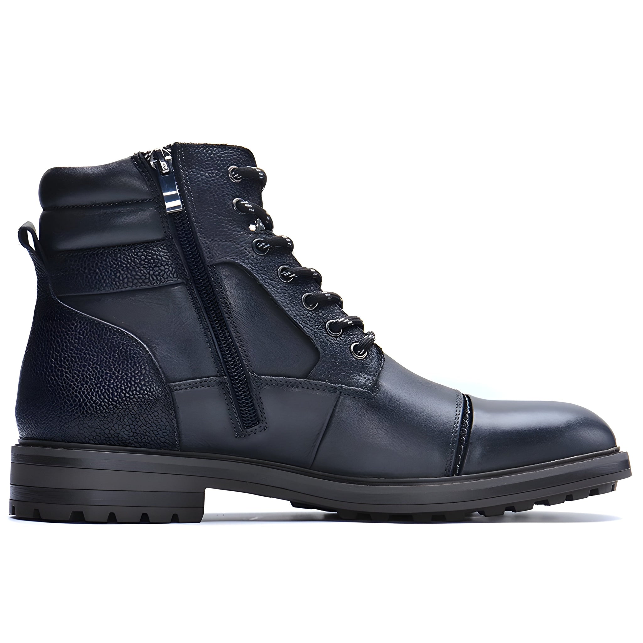 Högskurna Läderstövlar med Cap-Toe Design 7