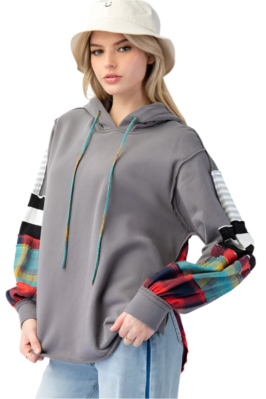 Hoodie Herr Rutig Terry Mjuk Huvtröja 0