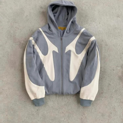 Hoodie Män Retro Design med Dragkedja 2