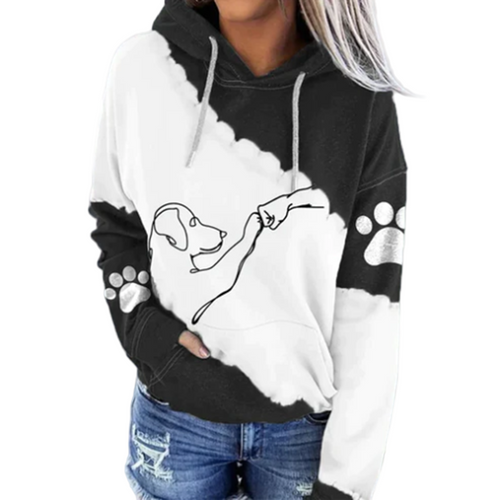 Hoodie för hundälskare med trendigt hundtryck 0