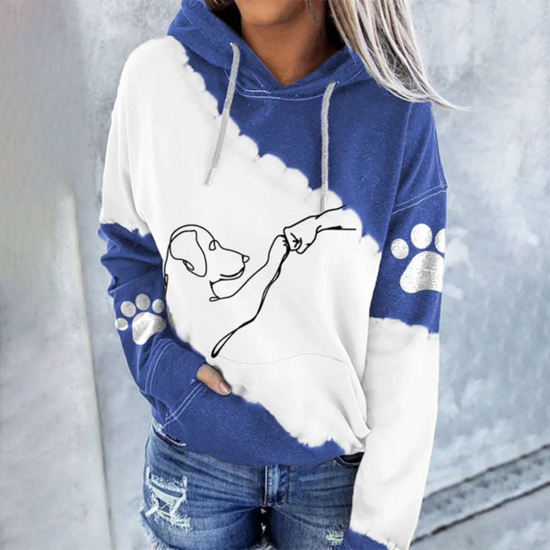 Hoodie för hundälskare med trendigt hundtryck 1