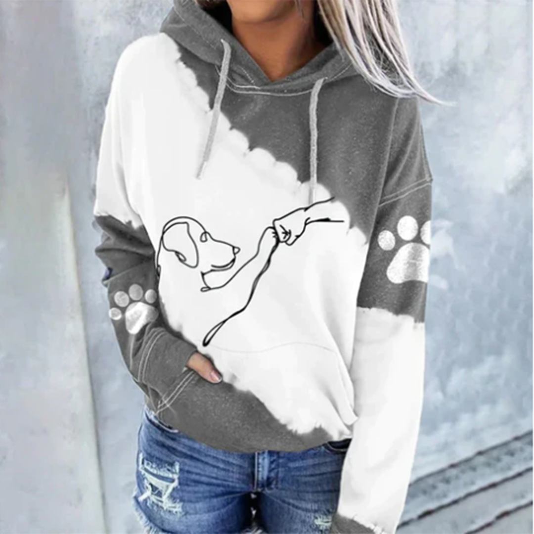Hoodie för hundälskare med trendigt hundtryck 2