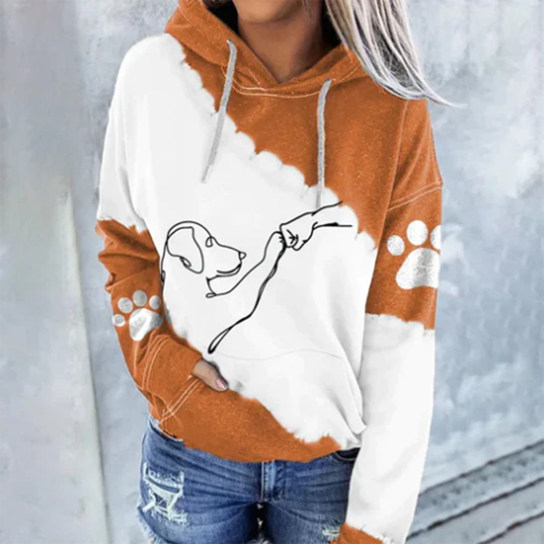 Hoodie för hundälskare med trendigt hundtryck 4