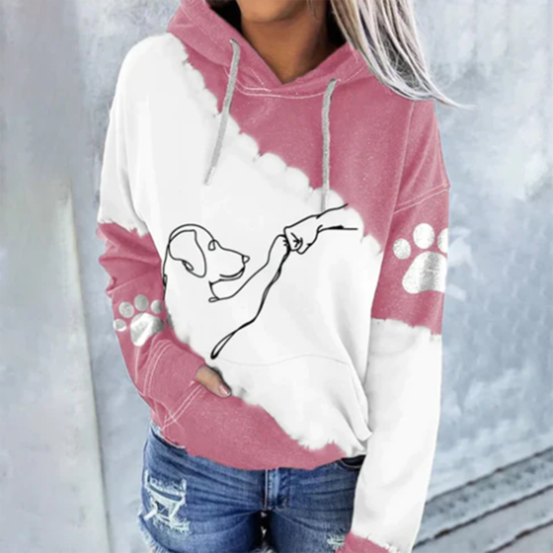 Hoodie för hundälskare med trendigt hundtryck 5