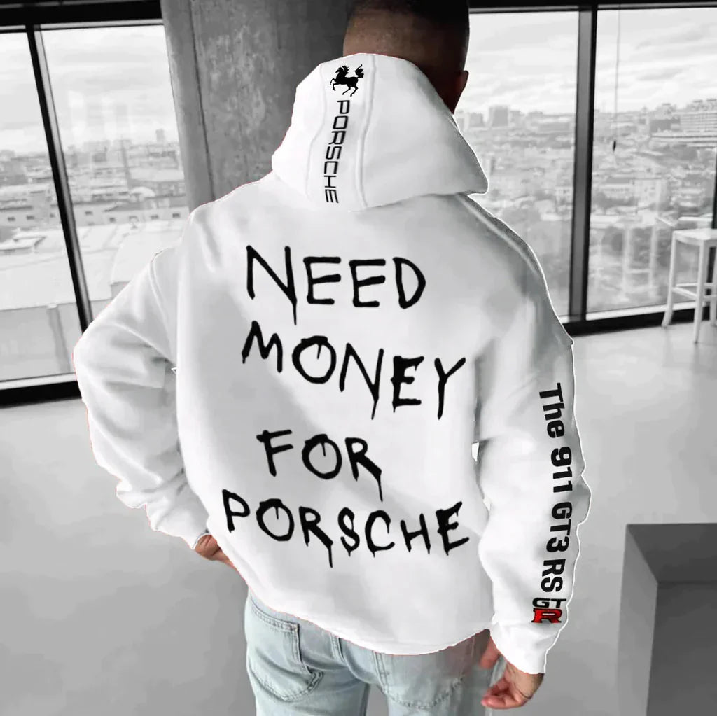 Hoodies Män Oversized Raceprint Mjuk Kattunmix 3