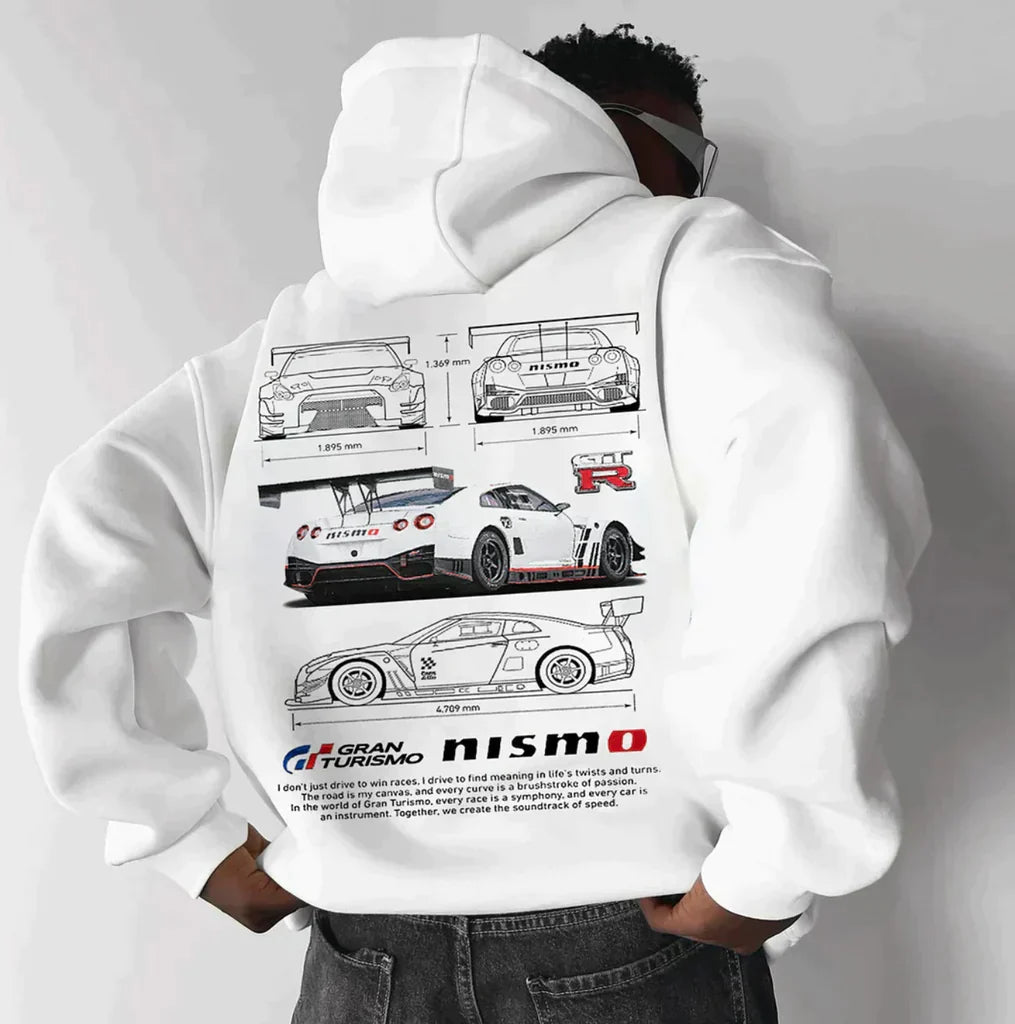 Hoodies Män Oversized Raceprint Mjuk Kattunmix 5