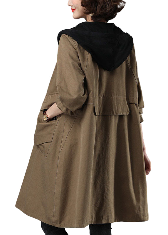 Höstjacka Dam Patchwork med Fickor och Avslappnad Passform 0