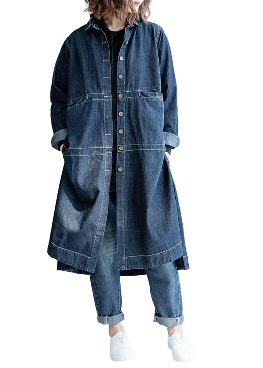 Jeansjacka Dam Lätt Denim med Öppen Sida 0