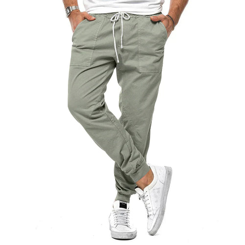 Herrbyxor Modern Design Grön och Beige Högkvalitativa Material-1