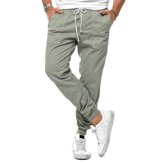 Herrbyxor Modern Design Grön och Beige Högkvalitativa Material-1