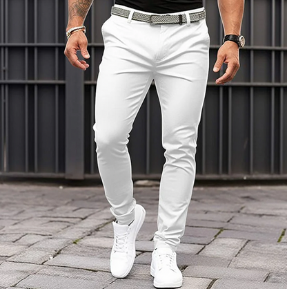 Herrbyxor Elegant Modern Design Högkvalitativt Tyg Ljusgrå Mörkgrå Vit-1