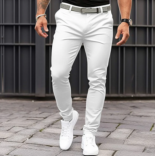 Herrbyxor Elegant Modern Design Högkvalitativt Tyg Ljusgrå Mörkgrå Vit-1