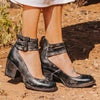 Kvinnors Läder Sandaler Elegant Komfort-3