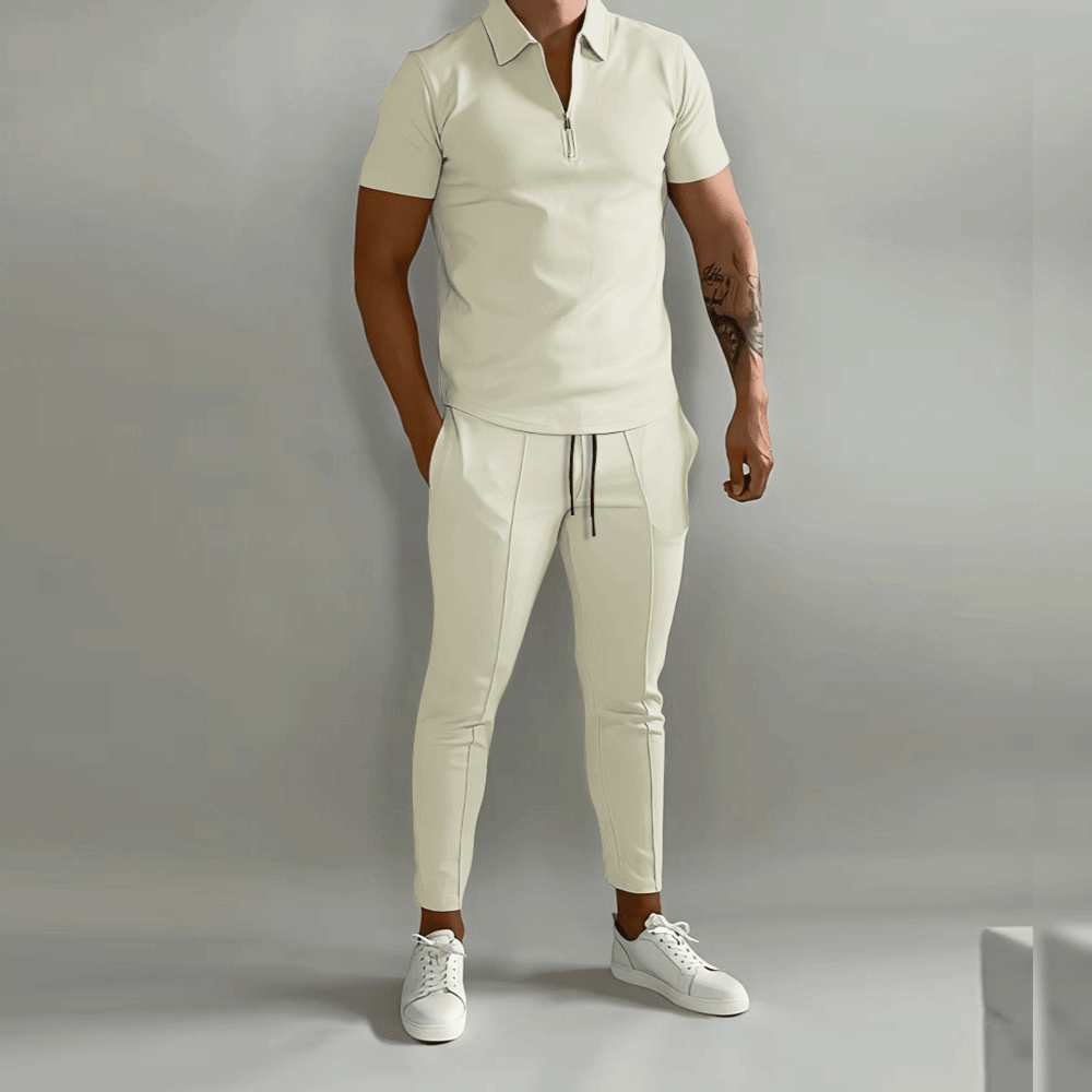 Variant image for Herr Joggingdräkt Set Slim Fit Polyester med Halv Dragkedja-21