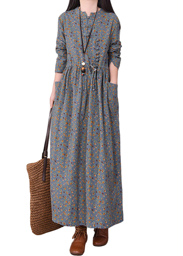 Klänning med O-Hals och Knytning i Midjan för Damer 0