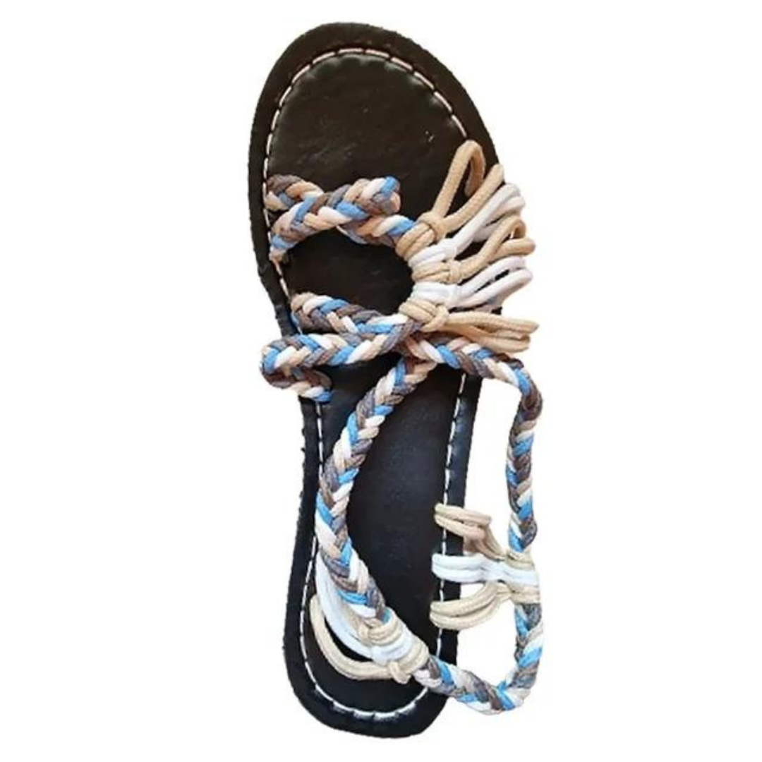 Handvävda rep platta sandaler