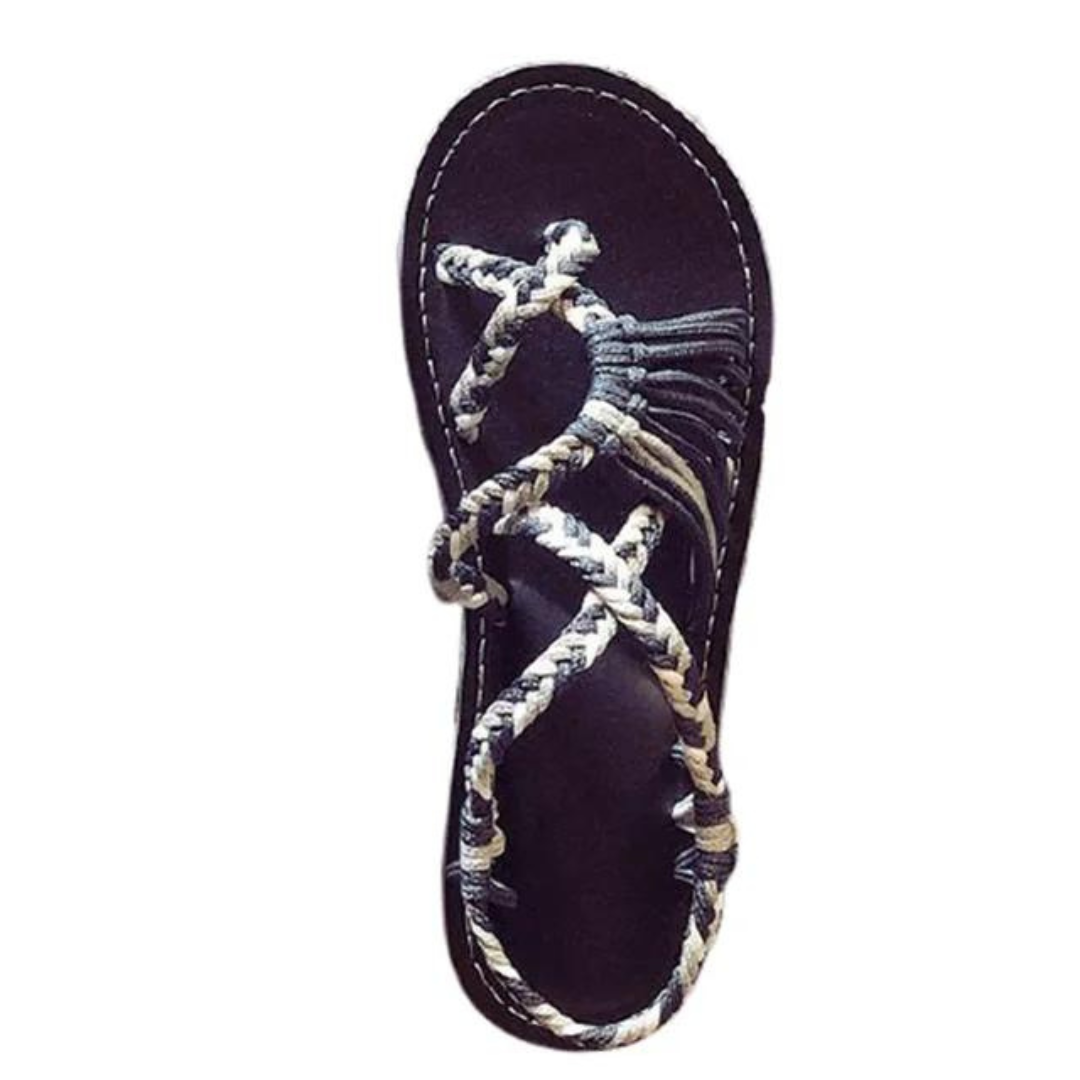 Handvävda rep platta sandaler