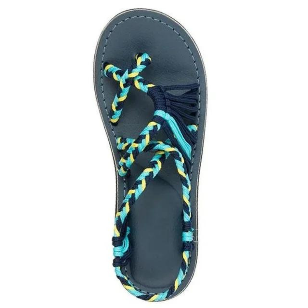 Handvävda rep platta sandaler