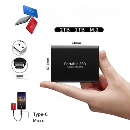 Kompakt SSD-hårddisk med hög hastighetslagring USB-C 1050 MB/s 3