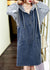 Kvinna Denim Mid Klänning med Huva och Fickor 4