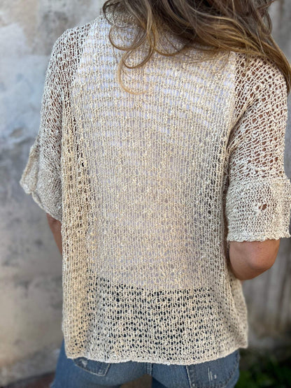 Kvinna Texturerad Top V-hals 2