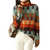 Kvinna Turtleneck Tröja Patchwork Design 0