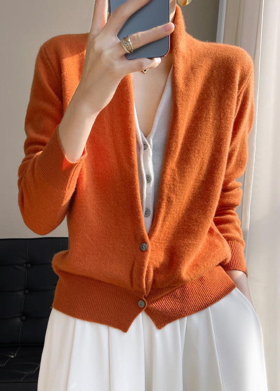 Kvinna V-ringad Tröja med Knapp och Patchwork 1