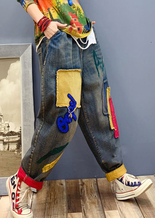 Kvinne Denim Byxor med Patch Applikation 2