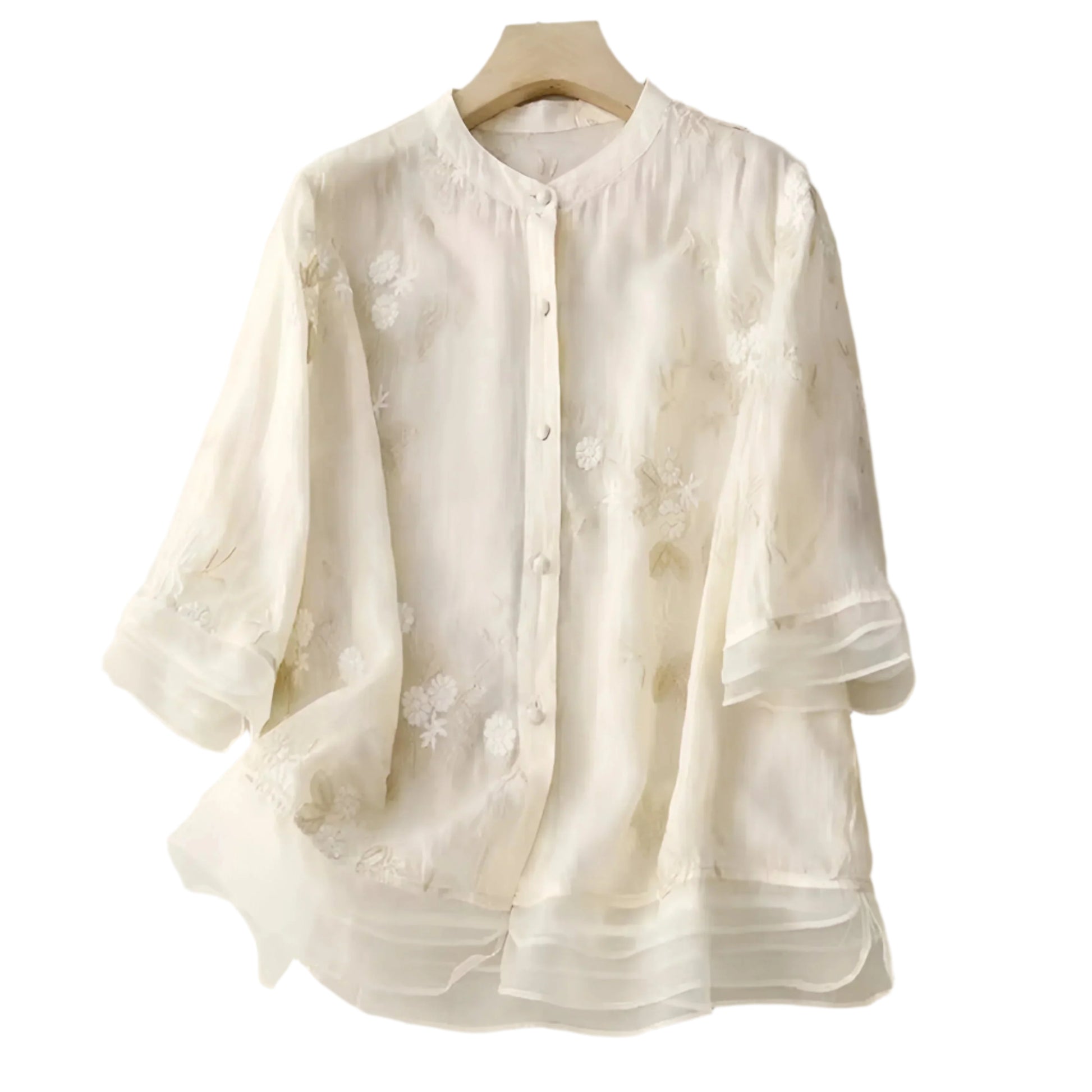 Kvinno Blus i Lättviktsbomull med Elegant Design 0