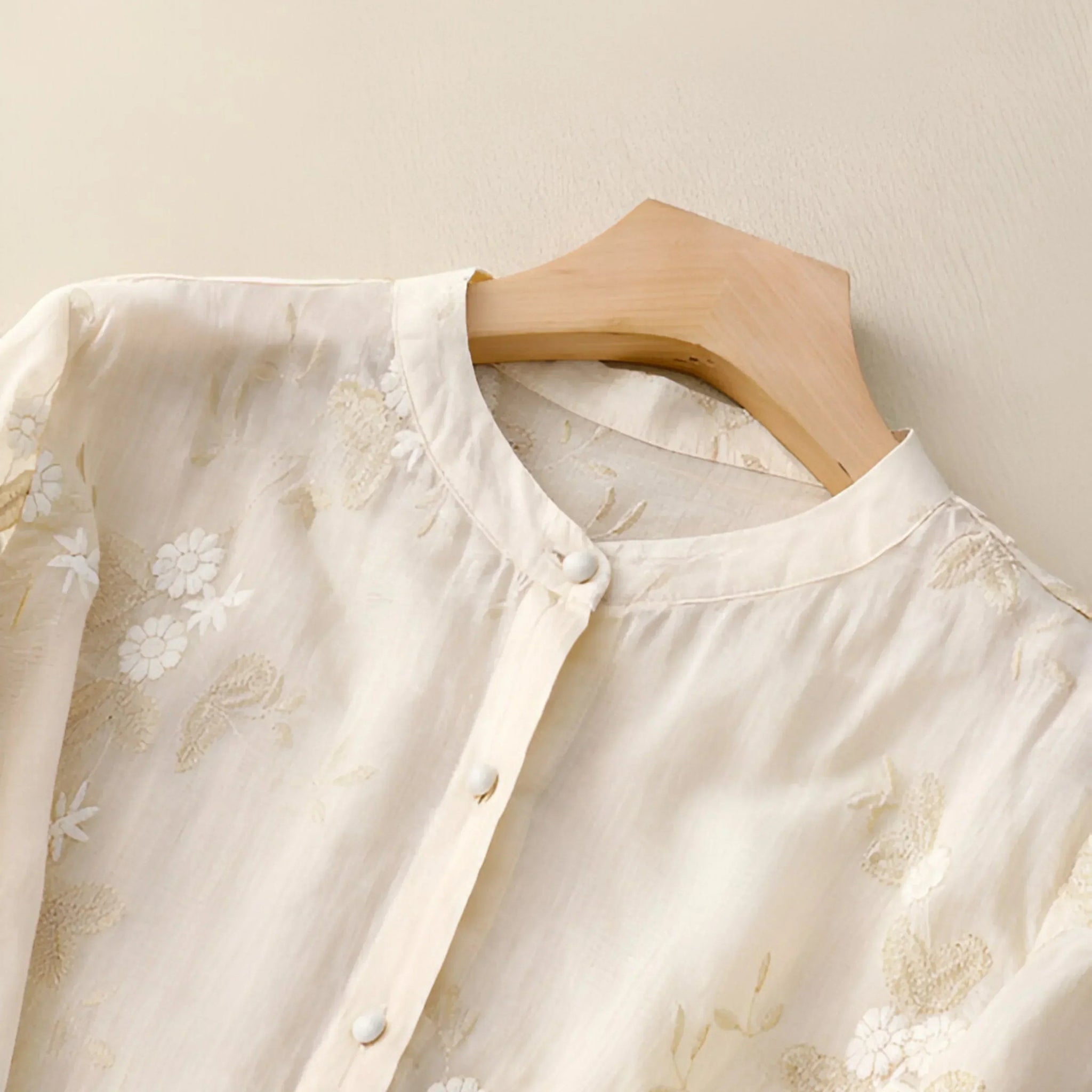 Kvinno Blus i Lättviktsbomull med Elegant Design 4