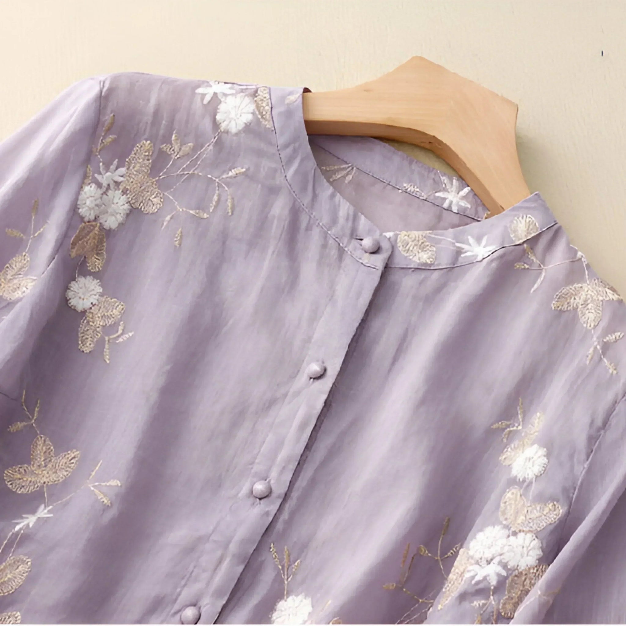 Kvinno Blus i Lättviktsbomull med Elegant Design 6