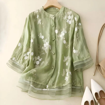 Kvinno Blus i Lättviktsbomull med Elegant Design 9