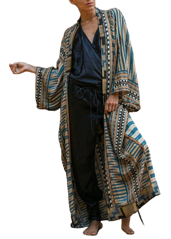 Kvinno Kimono Rånad Långärmad Bohemisk Stil 0