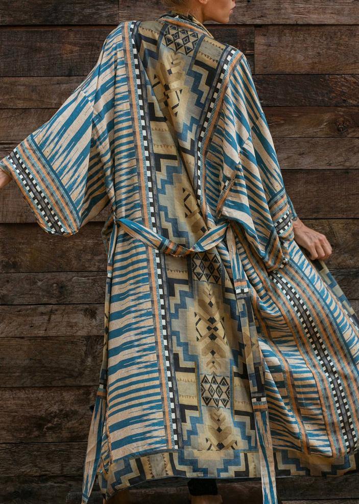 Kvinno Kimono Rånad Långärmad Bohemisk Stil 3