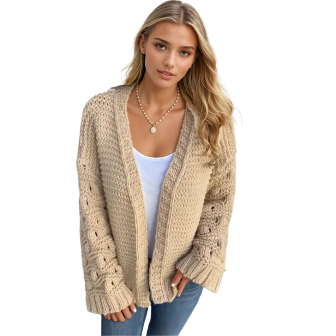 Kvinno Long Sleeve Cardigan Chunky Knit 0