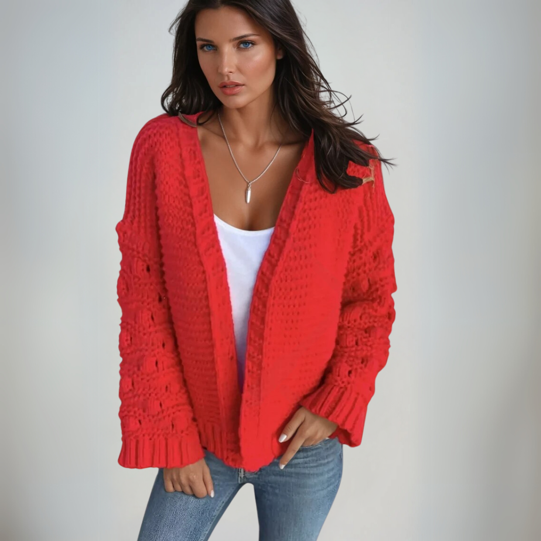 Kvinno Long Sleeve Cardigan Chunky Knit 2